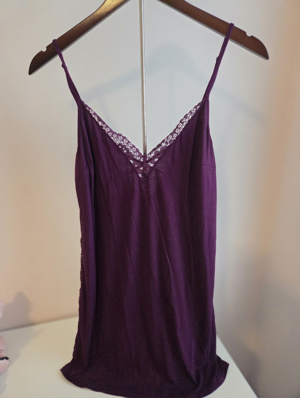 Victoria's Secret Purple Lace-Trim Slip Chemise